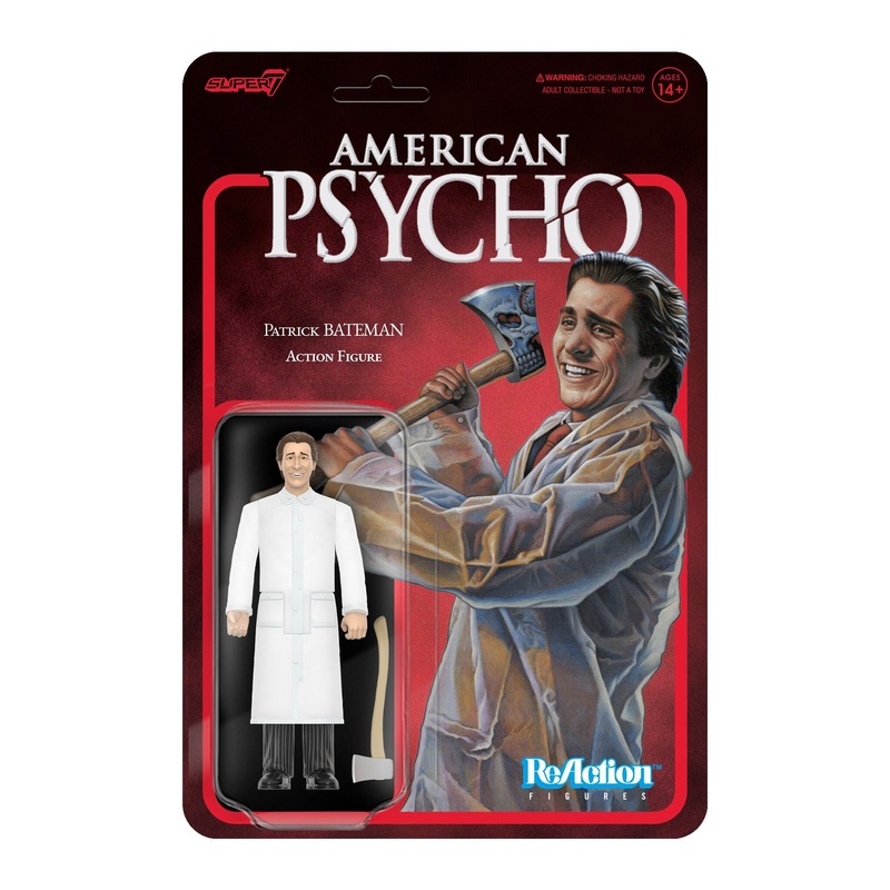 Super7 x AMERICAN PSYCHO – PATRICK BATEMAN – RAINCOAT  ReAction Figure