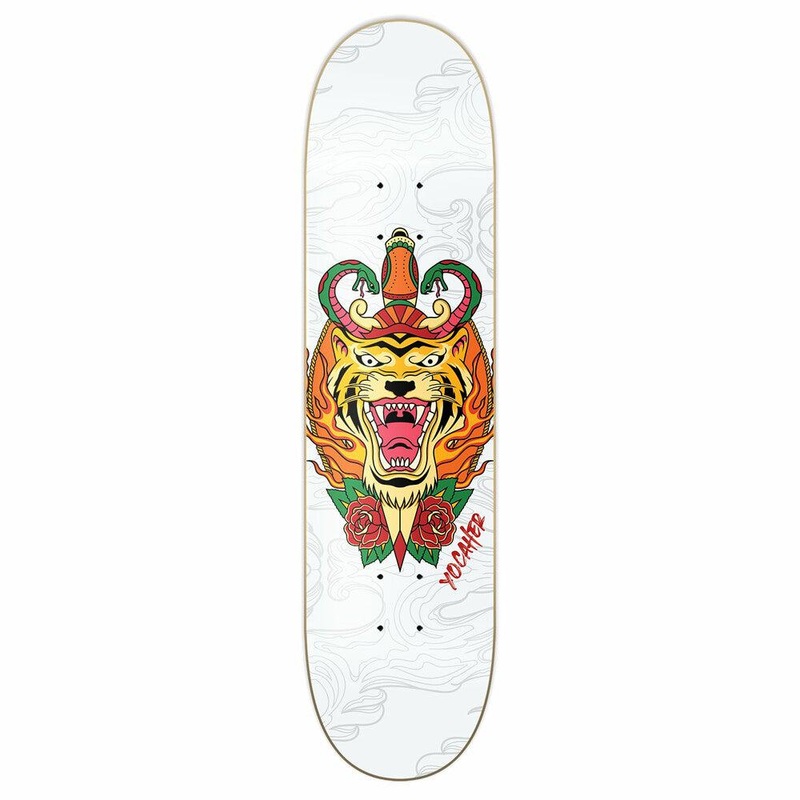 Yocaher Graphic Skateboard Deck  – Flaming Tiger 7.5″