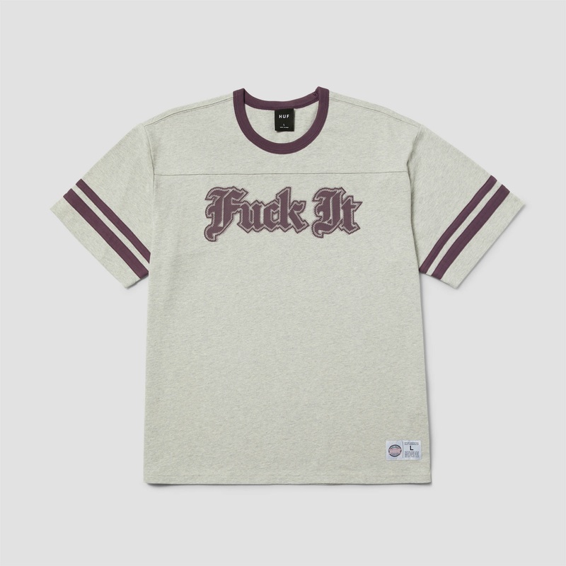 Huf Ives Football Shirt Heather Grey Small