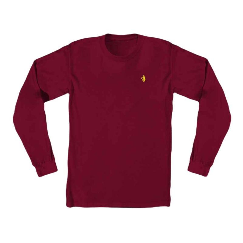 KROOKED SHMOO EMBROIDERED LONGSLEEVE CARDINAL/YELLOW S