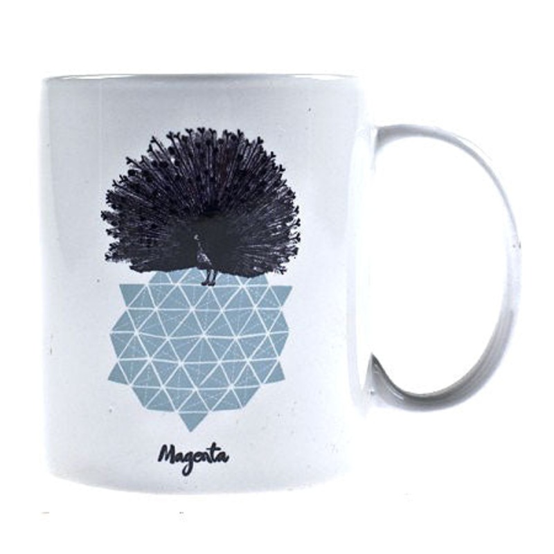 Magenta Peacock Mug White One size fits all