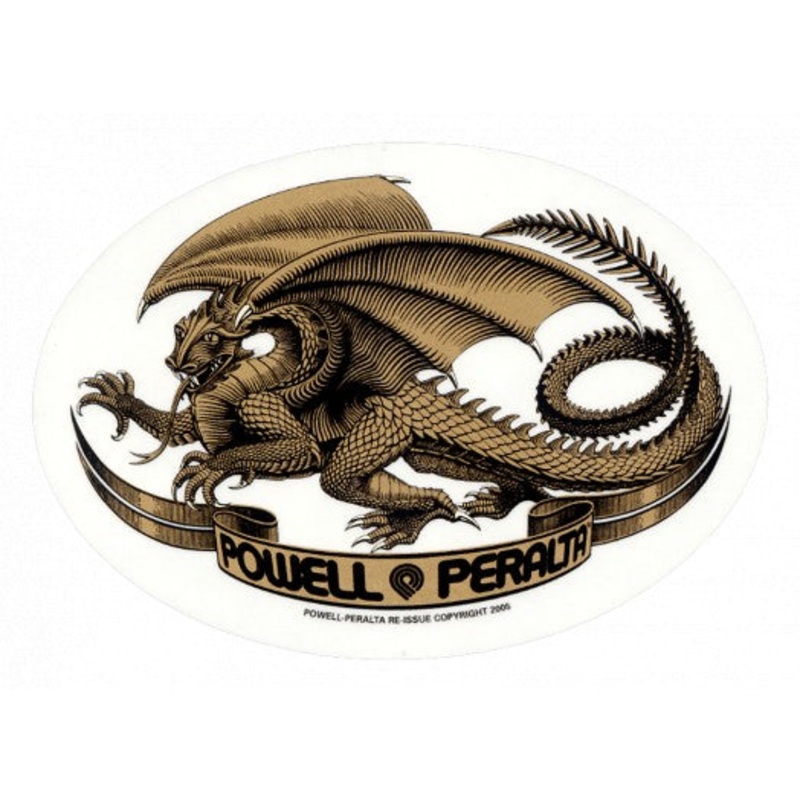 Powell Peralta Oval Dragon Sticker Gold