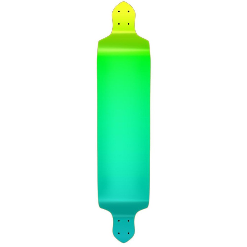 Punked Drop Down Longboard Deck – Gradient Green Deck