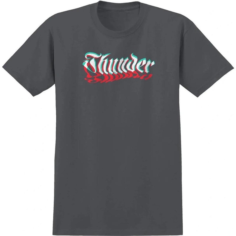 Thunder Logo T-Shirt Grey/Red/Blue Small