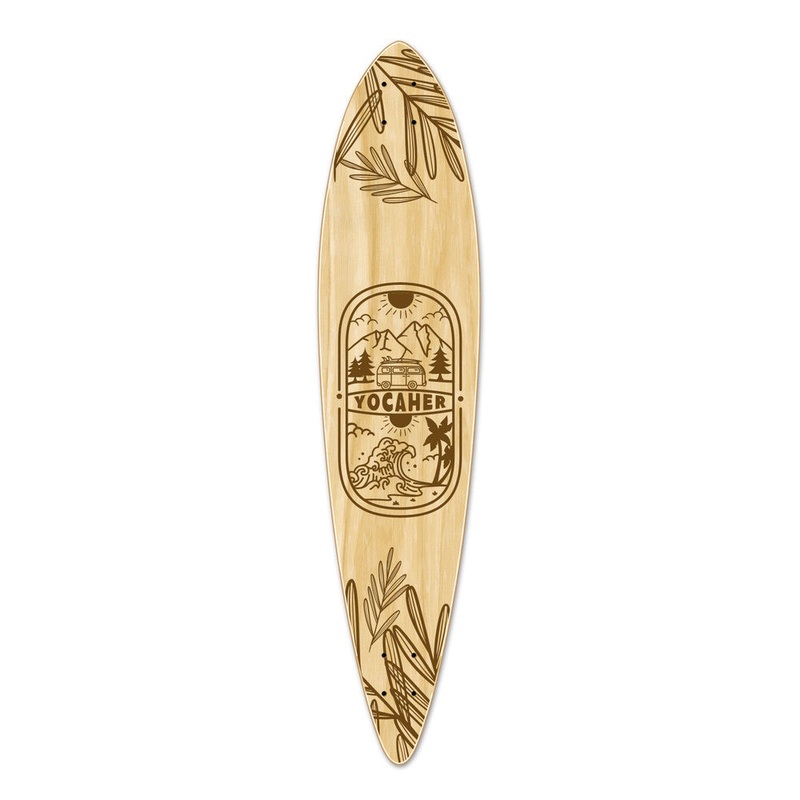 Yocaher Adventure Natural 40″ Pintail Longboard Deck