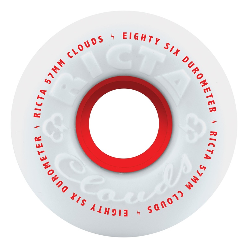 57mm Clouds Red 86a Ricta Skateboard Wheels Red 57mm