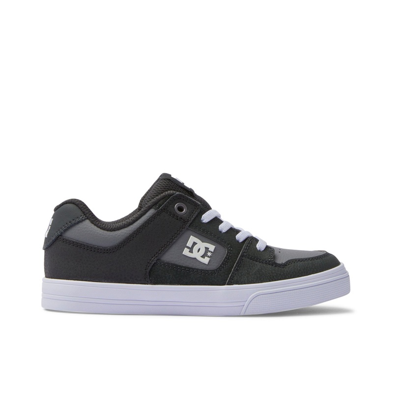 DC Pure Elastic Kids Shoes – Anthracite/ Black Kids UK 10