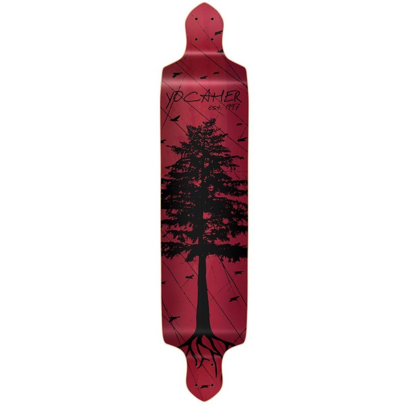 Punked Drop Down Longboard Deck – In the Pines : Red Deck