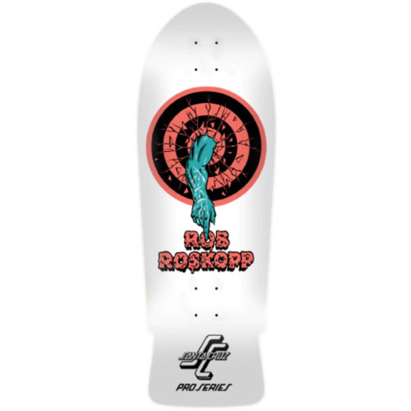 Santa Cruz Roskopp One Shaped Reissue Skateboard Deck White 10.35″ 10.35″