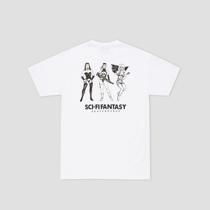 Sci-Fi Fantasy Macho Girls T-Shirt White Small
