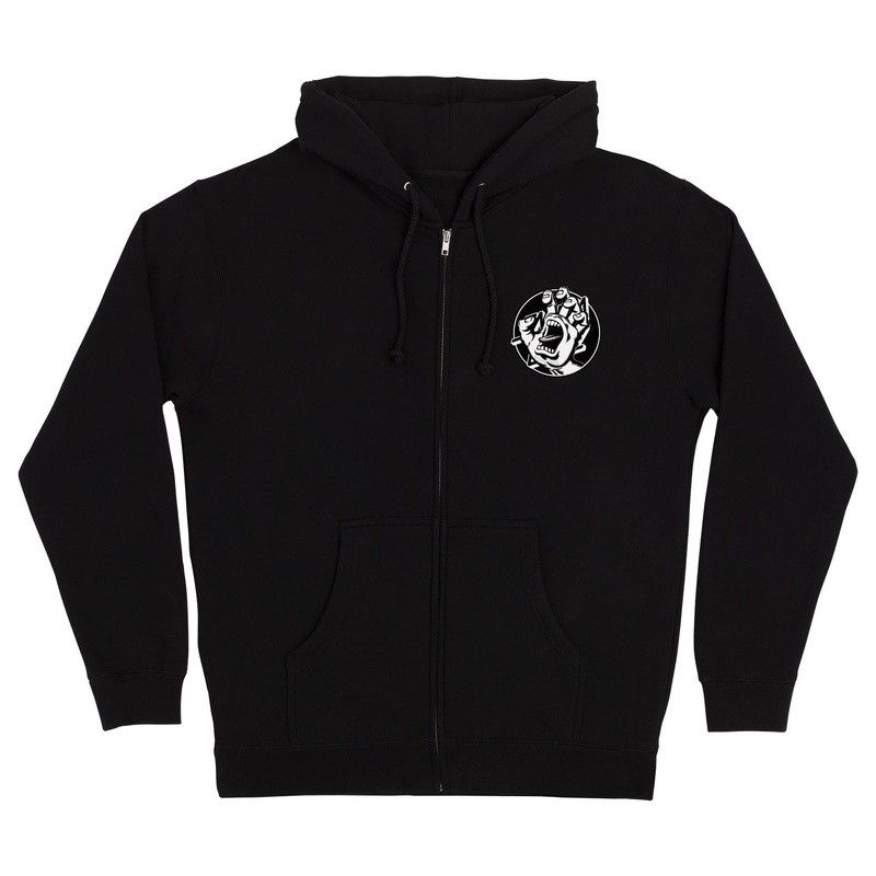 Hand Dot Mens Santa Cruz Zip Hoodie Black S