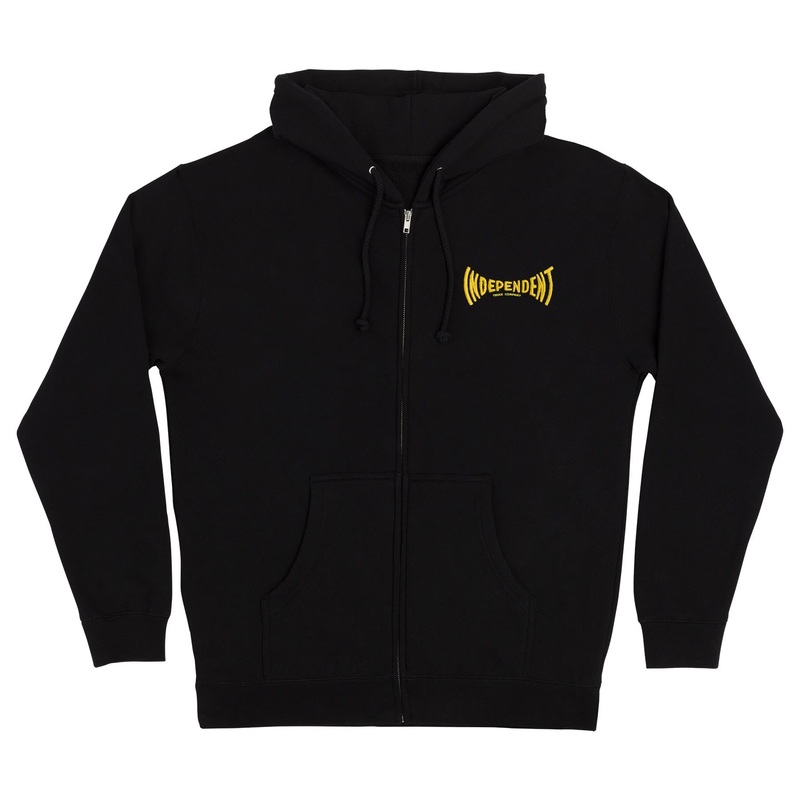 Manufactured Span Mens Independent Zip Hoodie Black S