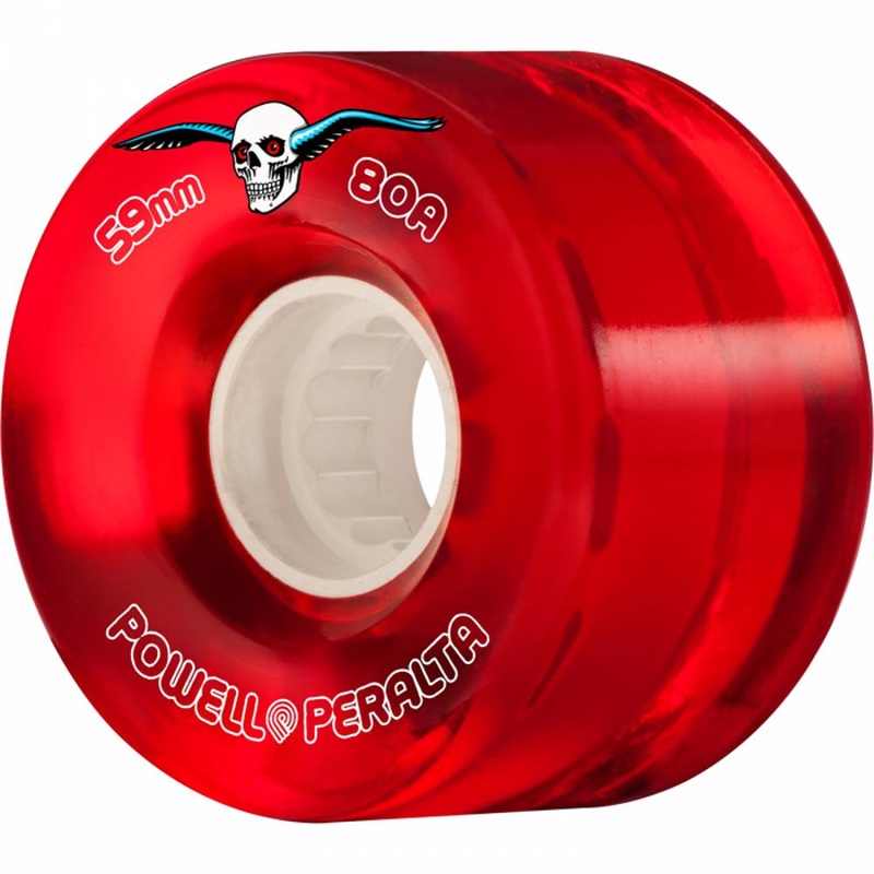 Powell Peralta Clear Cruiser 59mm Red ATF Skateboard Wheels
