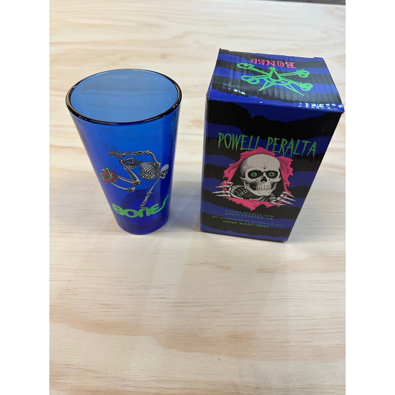 Powell Peralta Pint Glass Skateboard Skeleton Blacklight