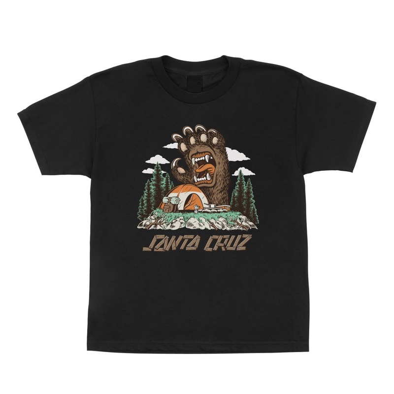 Santa Cruz Screaming Grizzly Youth T-Shirt Small Black