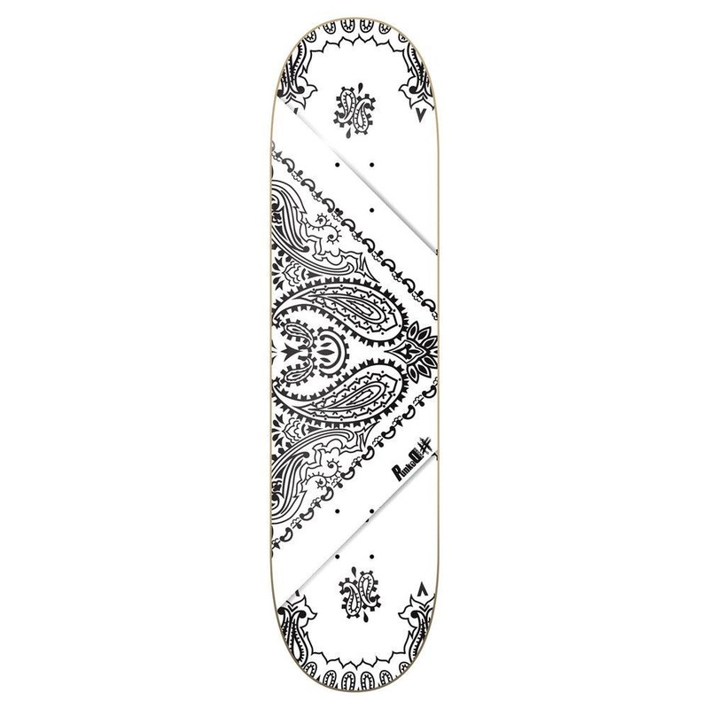 Yocaher Graphic Skateboard Deck – Bandana White 7.5″