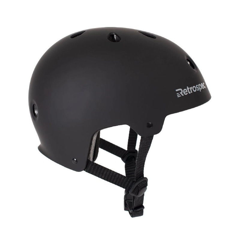 CM-2 Matte Black Commuter Longboard Skateboard Helmet Small: 20″-21.75″