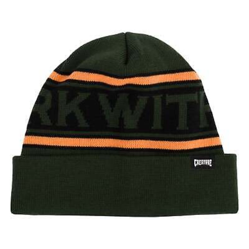 Creature Skateboards “Lurk With Us” Long Shoremen Beanie Green/Orange
