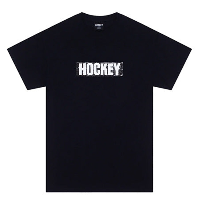 Hockey Sticker Logo T Shirt Black Large