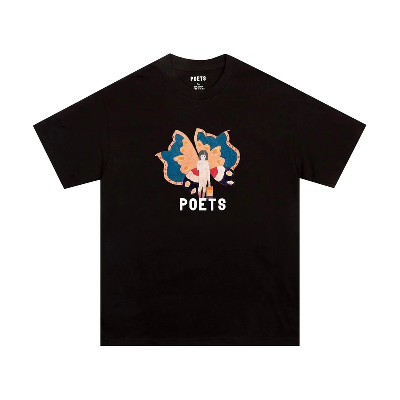 Poets Butterfly Girl T-Shirt Black M