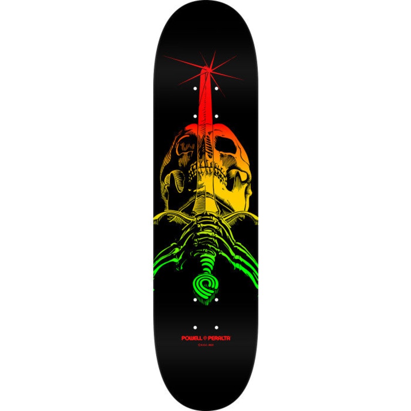 Powell Peralta Skull & Sword Skateboard Deck Rasta Fade – Shape 246 – 9 x 32.95