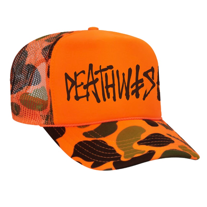 Deathwish OG Deathspray Orange Camo Trucker Hat