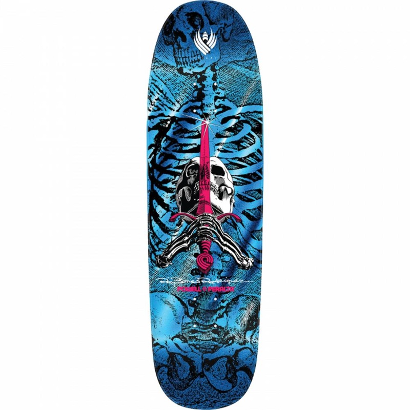 Powell Peralta Rodriguez Skull/Sword 9.2″ Blue Flight Skateboard Deck