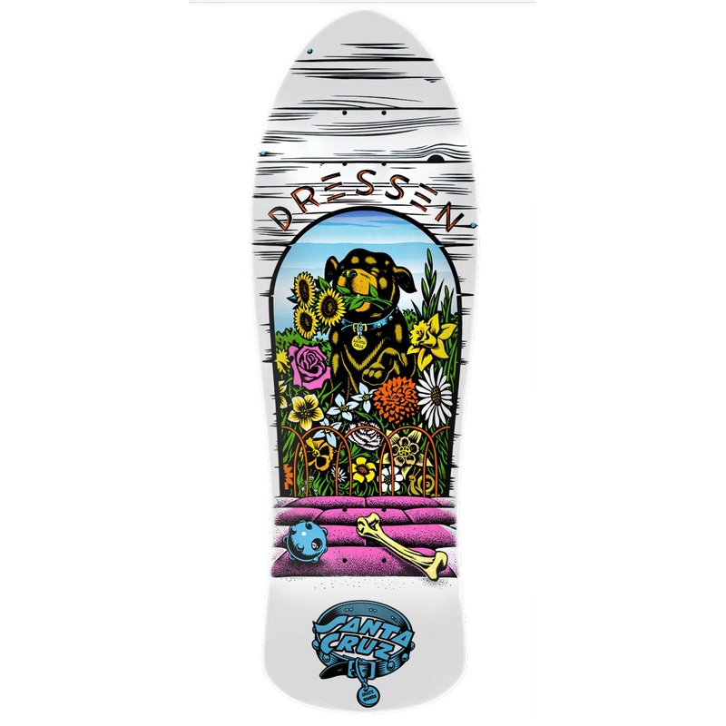 Santa Cruz Eric Dressen Pup size reissue Skateboard – WHITE