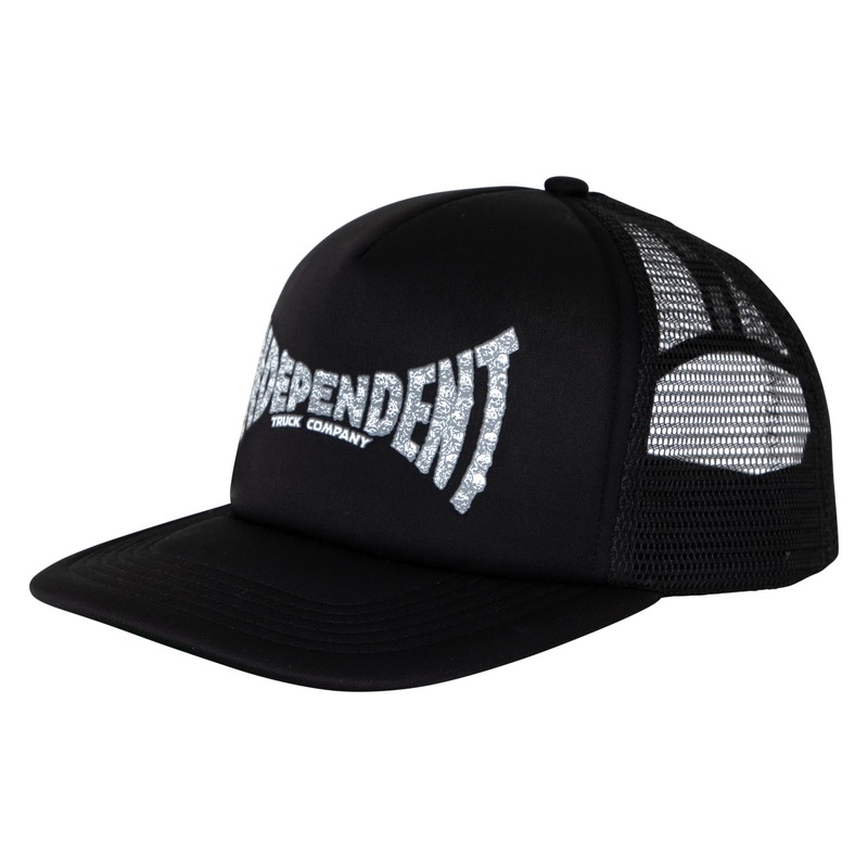 Skull Span Independent Trucker Hat White/Black OS