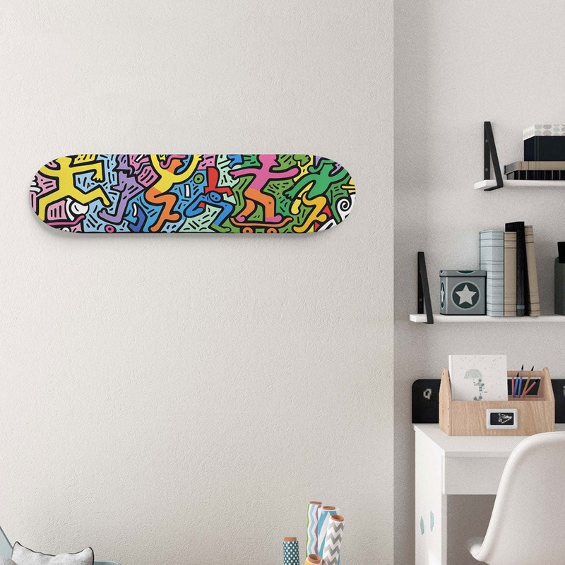 Dancing Joyful Skateboarders 8.25″ Skateboard or Wall Artd Deck Only No wall hangers