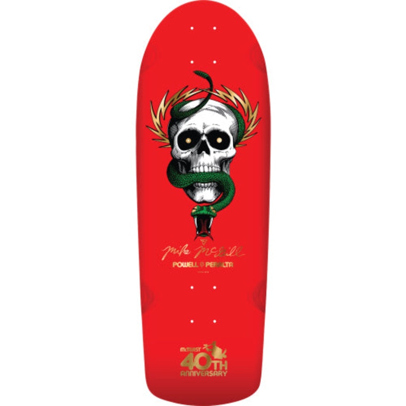 Powell Peralta McGill 40th Anniversary McTwist Skateboard Red/Gold Foil Deck 10.0″ 10.0″