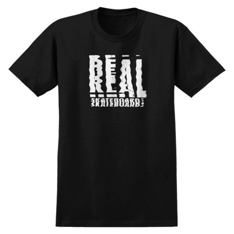 Real Stacked Logo T-Shirt Black Small