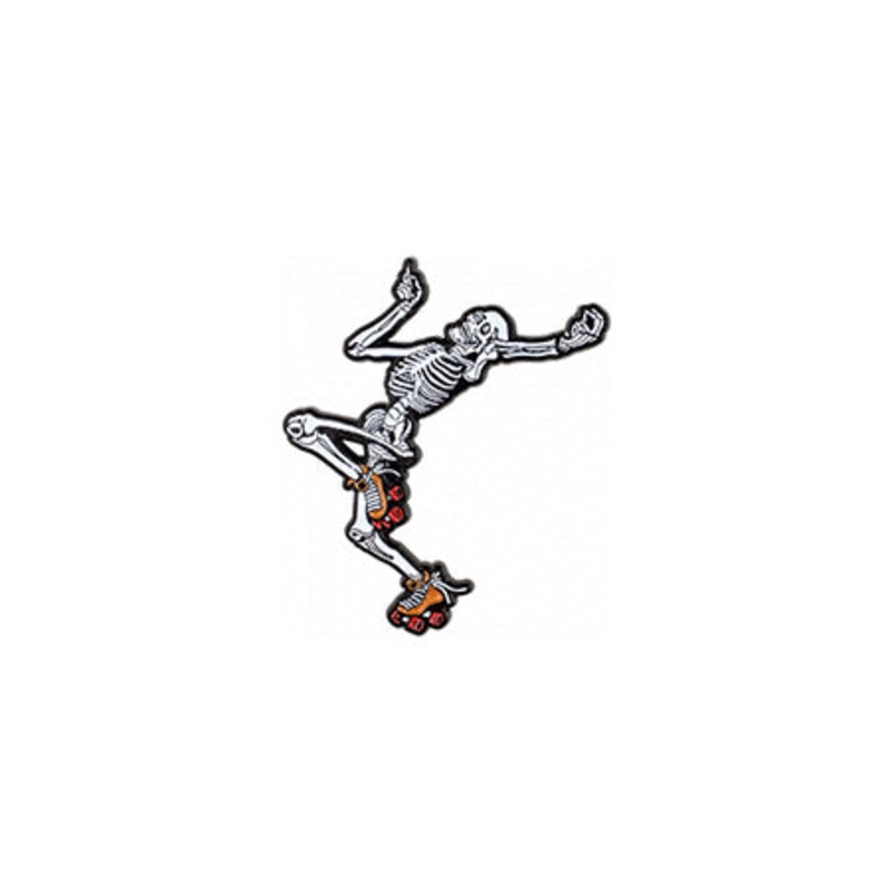Rollerbones Dancing Skeleton Lapel Pin Multi Small