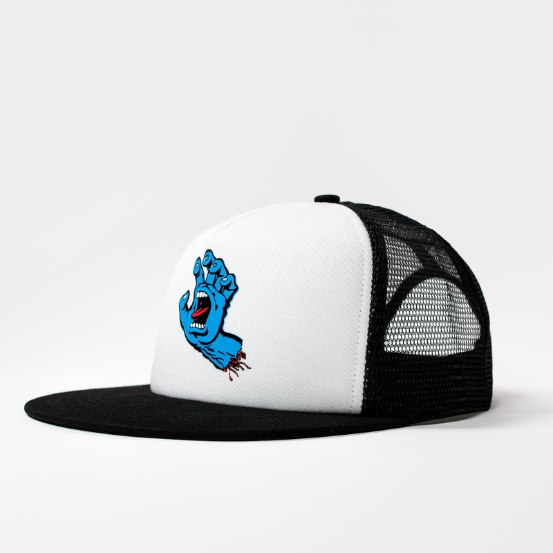 Santa Cruz Classic Hand Mesh Trucker Cap – White/Black