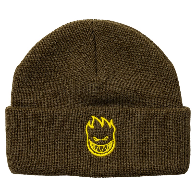 Spitfire Bighead Brown Yellow Cuff Beanie Brown/ Yellow One Size Fits All