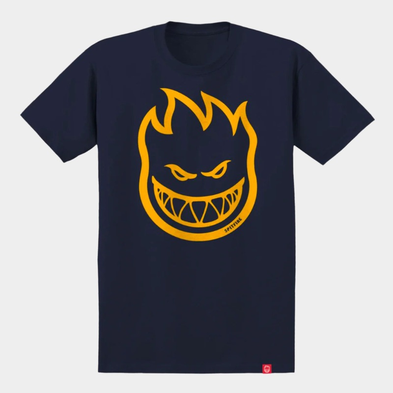 Spitfire Bighead T Shirt – Navy / Gold S