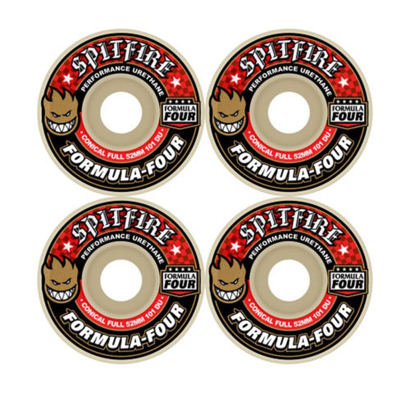 Spitfire Formula Four Conical Full 54mm 101a Skateboard Wheels 54mm Duro 101a Conical/Sidecut