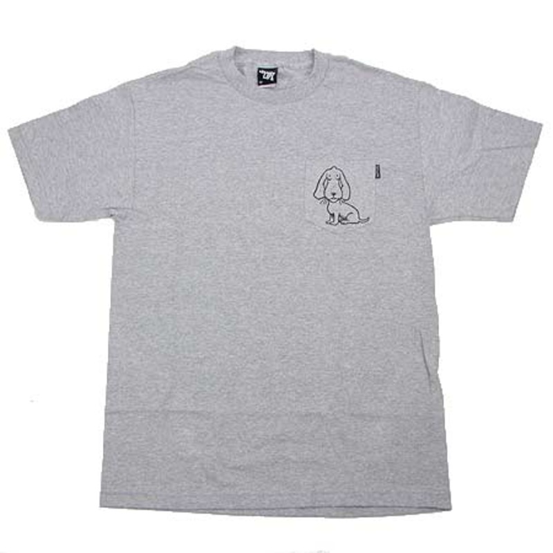 The Quiet Life Boob Dog Pocket T Shirt Heather Grey Large