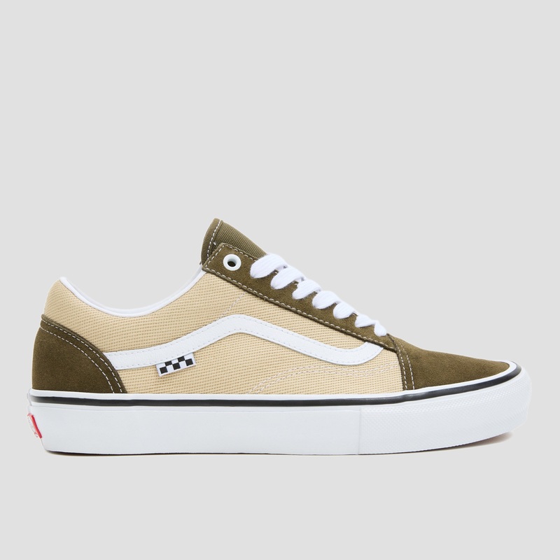 Vans Skate Old Skool Shoes Dark Olive / White UK4