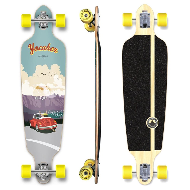 Yocaher Drop Through Longboard Complete – VW Bettle Series – Red Complete