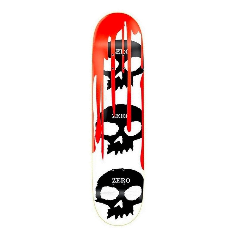 Zero – 8.5″ 3 Skull Blood Deck – White / Black / Red 8.5″