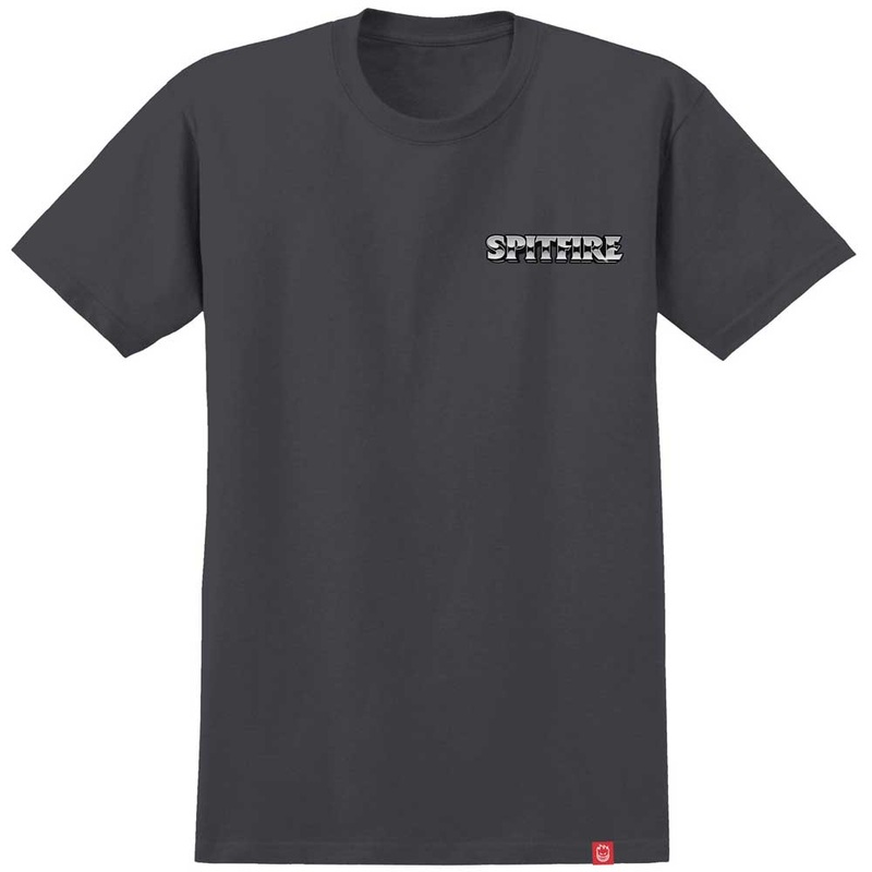 Burnout Solid Charcoal Spitfire Wheels Tee MD