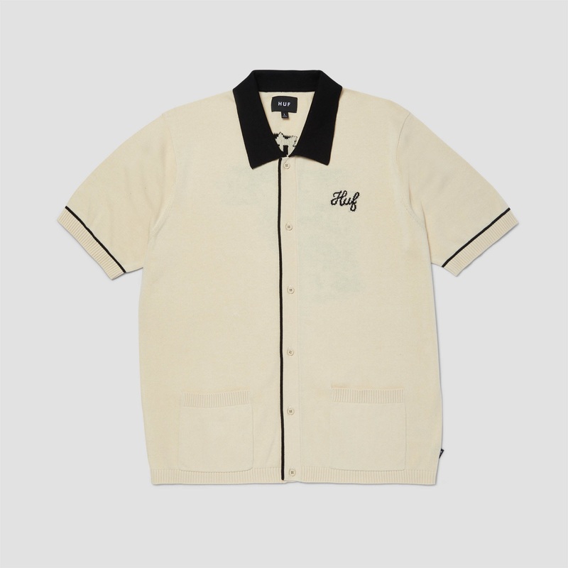 HUF Icarus Shortsleeve Knit Top Natural Small