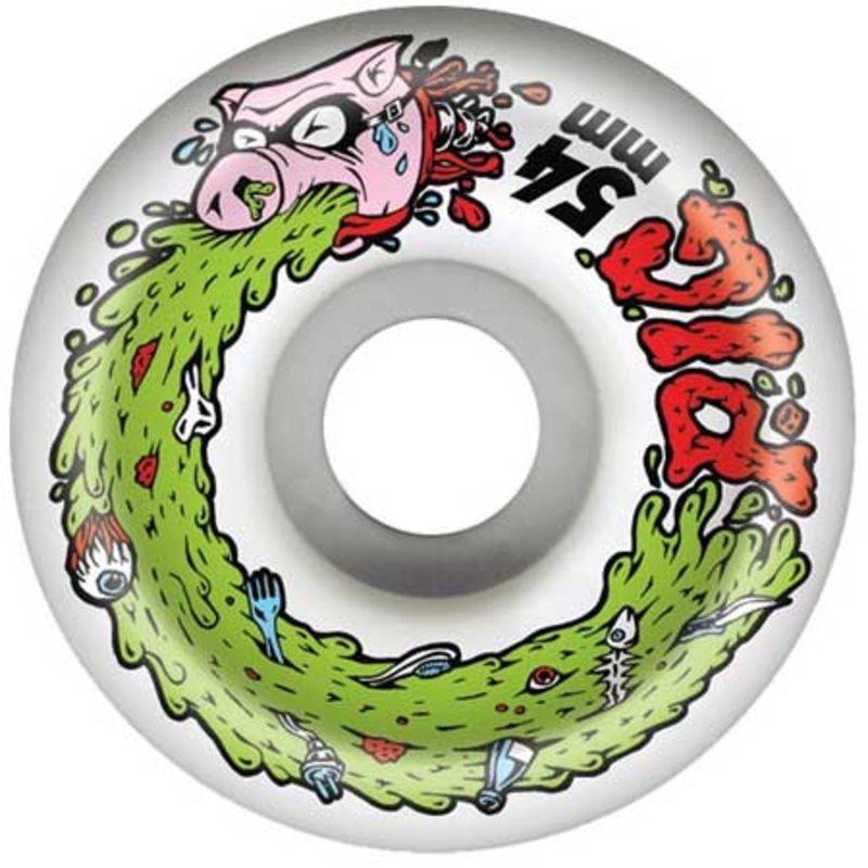 Pig Swine Flu Wheels Green Swirl 52mm