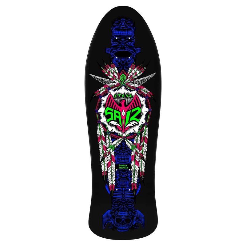 POWELL PERALTA TOTEM STEVE SIAZ BLACK LIGHT RE ISSUE SKATEBOARD