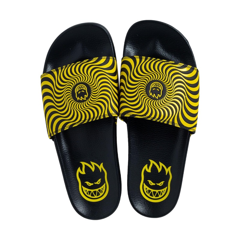 Spitfire Bighead Swirl Slides Black/Yellow 7