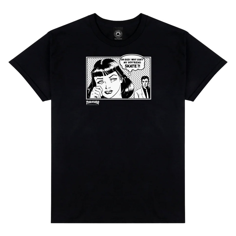 Thrasher Magazine Boyfriend T Shirt Black Small