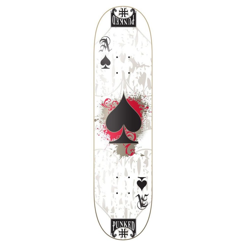 Yocaher Graphic Skateboard Deck – Ace White 7.5″