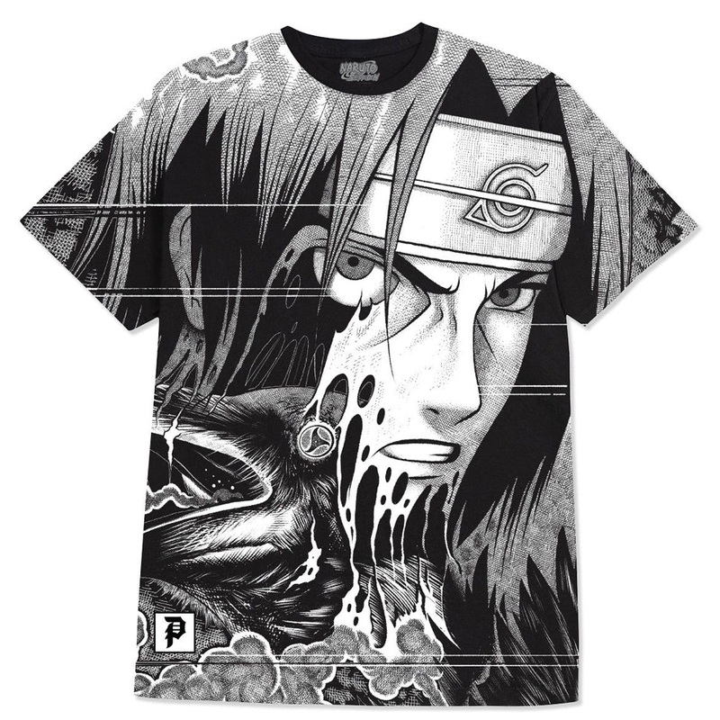 Primitive Skateboarding Naruto Clones Big Print T Shirt Black Medium