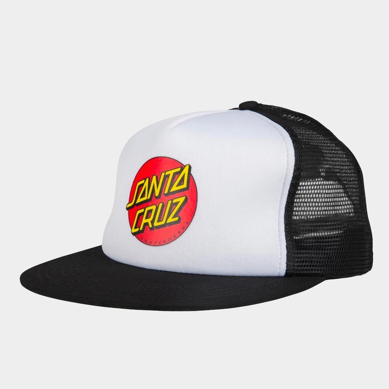 Santa Cruz Classic Dot Mesh Cap – White/Black